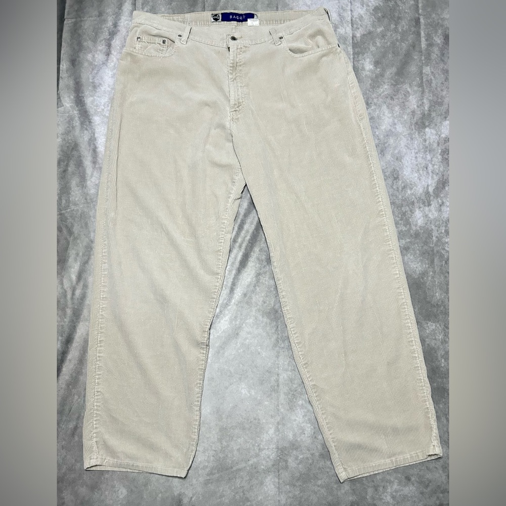 Vintage Levis Silvertab Baggy Jeans Mens 40x30 Corduroy Beige 1996 Made In USA